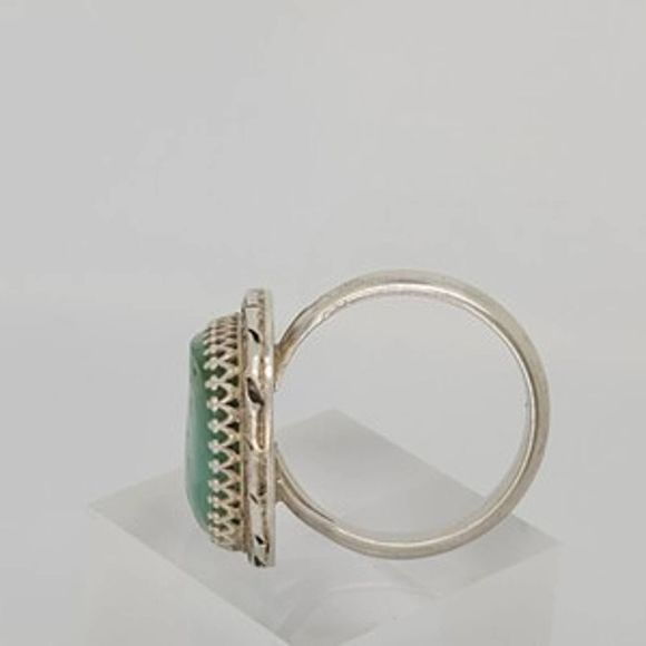 Early Jerry Roan researched Sterling Silver Green Turquoise Mens Ring sz 11.75 - Picture 3 of 10
